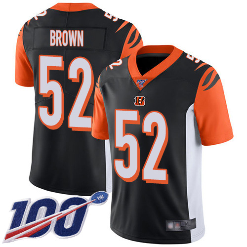 Cincinnati Bengals Limited Black Men Preston Brown Home Jersey NFL Footballl #52 100th Season Vapor Untouchable->youth nfl jersey->Youth Jersey